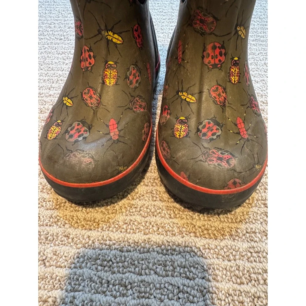 Bogs Classic II Bugs Kids Rain‎ Boots Olive Green Ladybug Beetle 72904 Size 11